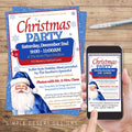 blue christmas party invitation for law enforcement pd blue santa